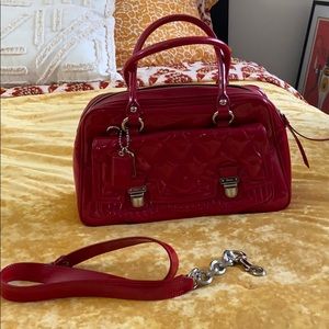 Coach red patent leather handbag
